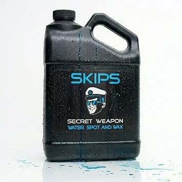 SKIPS Boat Water Spot Remover & Sealant Marine Detail Spray for Boats, Removes Hard Water Stains, Adds Shine & Protection Continuous Spray Bottle or Gallon Refill