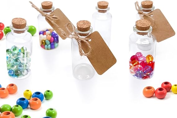 Goiio 50 Pieces 30 ML Glass Bottles with Cork Stoppers Mini Small Glass Bottles, for Wedding Favors, Crafts Home Decorations
