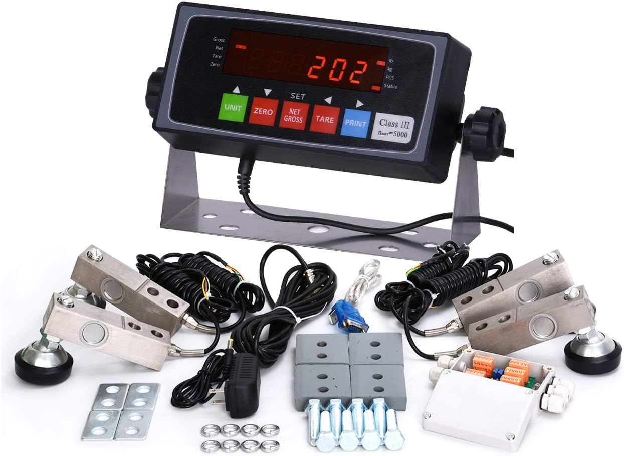 Floor Scale Kit/Livestock Animal Scale Kits with 4 Load Cells and Digital Indicator, Build It Your Own for Heavy-Duty Weighing Equipment