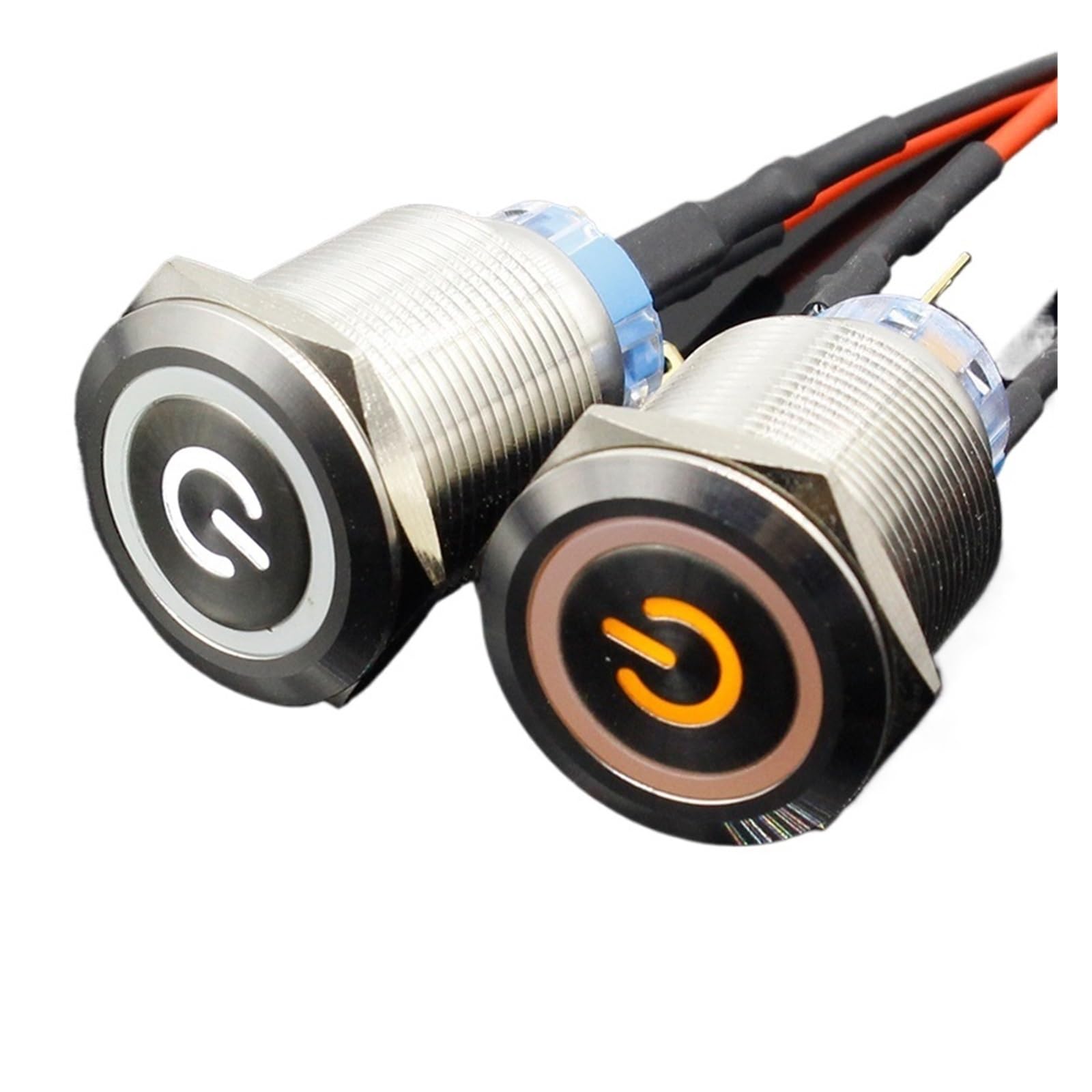 12V 22mm LED Marine Push Button Switch - Stainless Steel Latching Switch For Car, Boat, DIY Projects