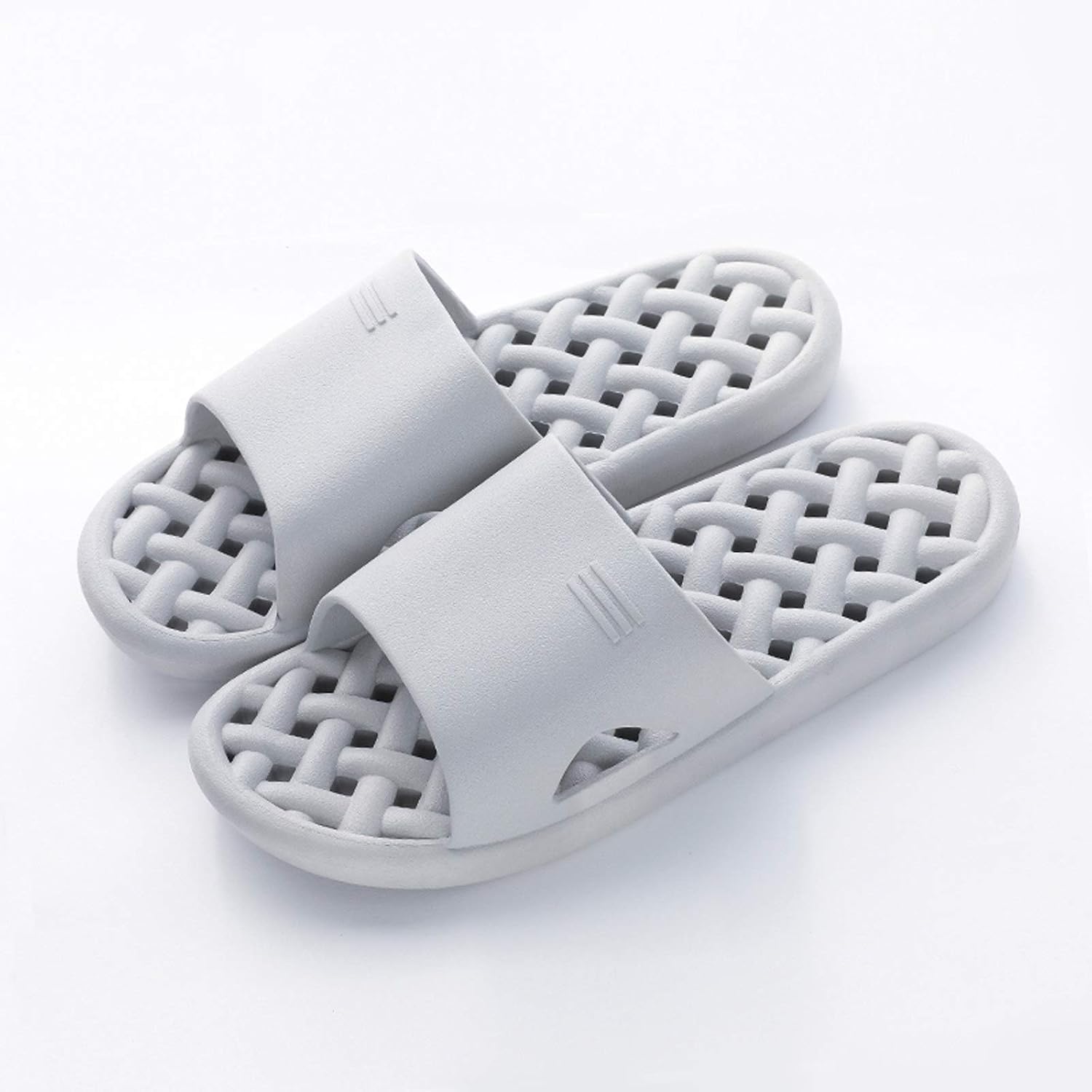 Anti-Skid Shower Sandals Bathroom Couple Sandals and Slippers, Summer Home Bath, Leaking Water, Quick-Drying, Hollow Soft Bottom, Male Indoor Home Slippers Shower Shoes (Color : A, Size : 44-45)