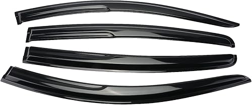 Miniatura 2 de Protector de lluvia compatible con Hyundai Santa Fe 2019, 2020, 2021, 2022 y 2023, 4 deflectores de ventana de sol ahumado oscuro