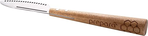 Prepara Cuchillo de mantequilla 3 en 1, 7.6 x 0.8 x 0.8 pulgadas, acero inoxidable y madera