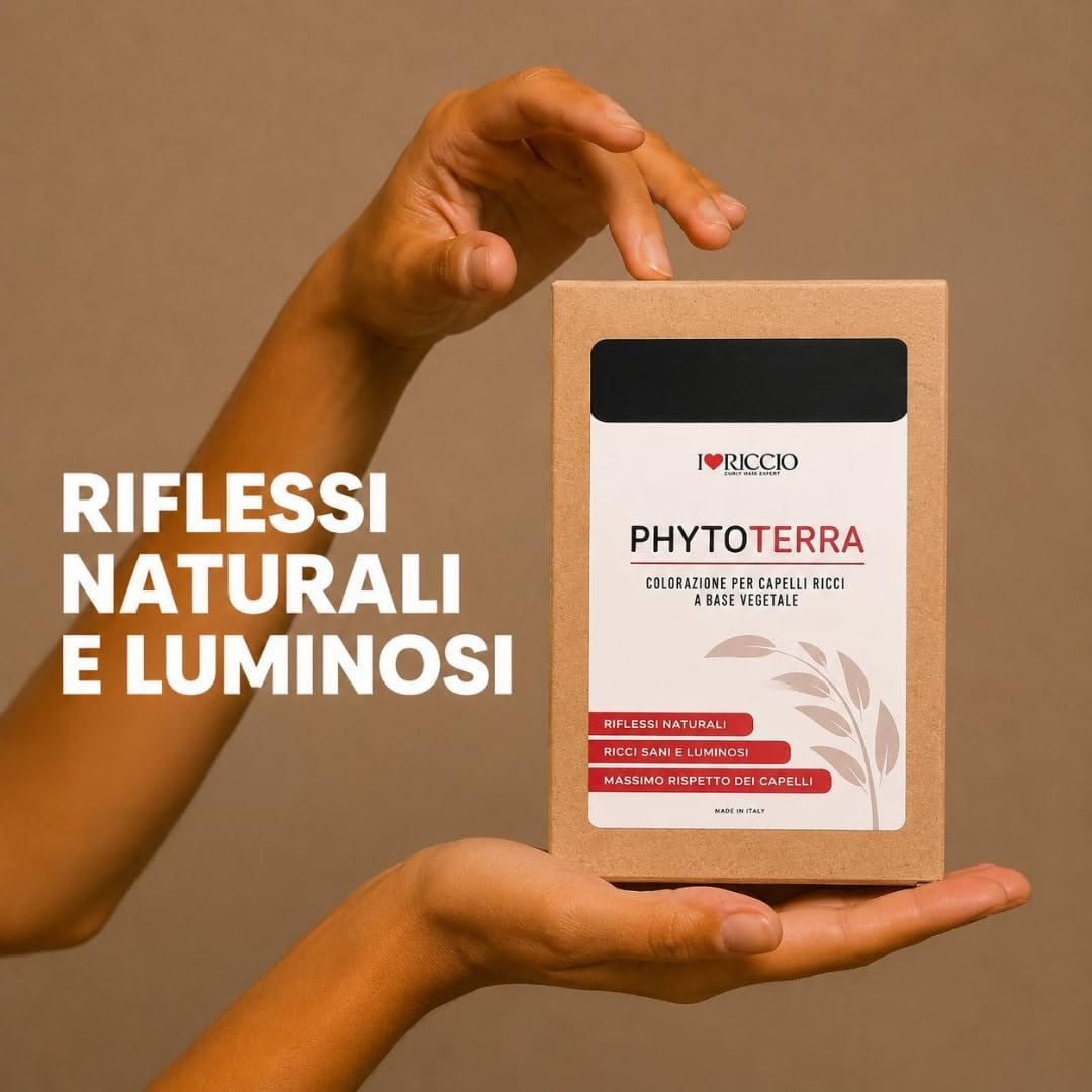 I Love PhytoTerra Haarfarbe für lockiges Haar auf pflanzlicher Basis, natürliche Haarfarbe, tonisierendes lockiges Haar, belebt und stärkt die Reflexe, Nuance Mokka, 80 g