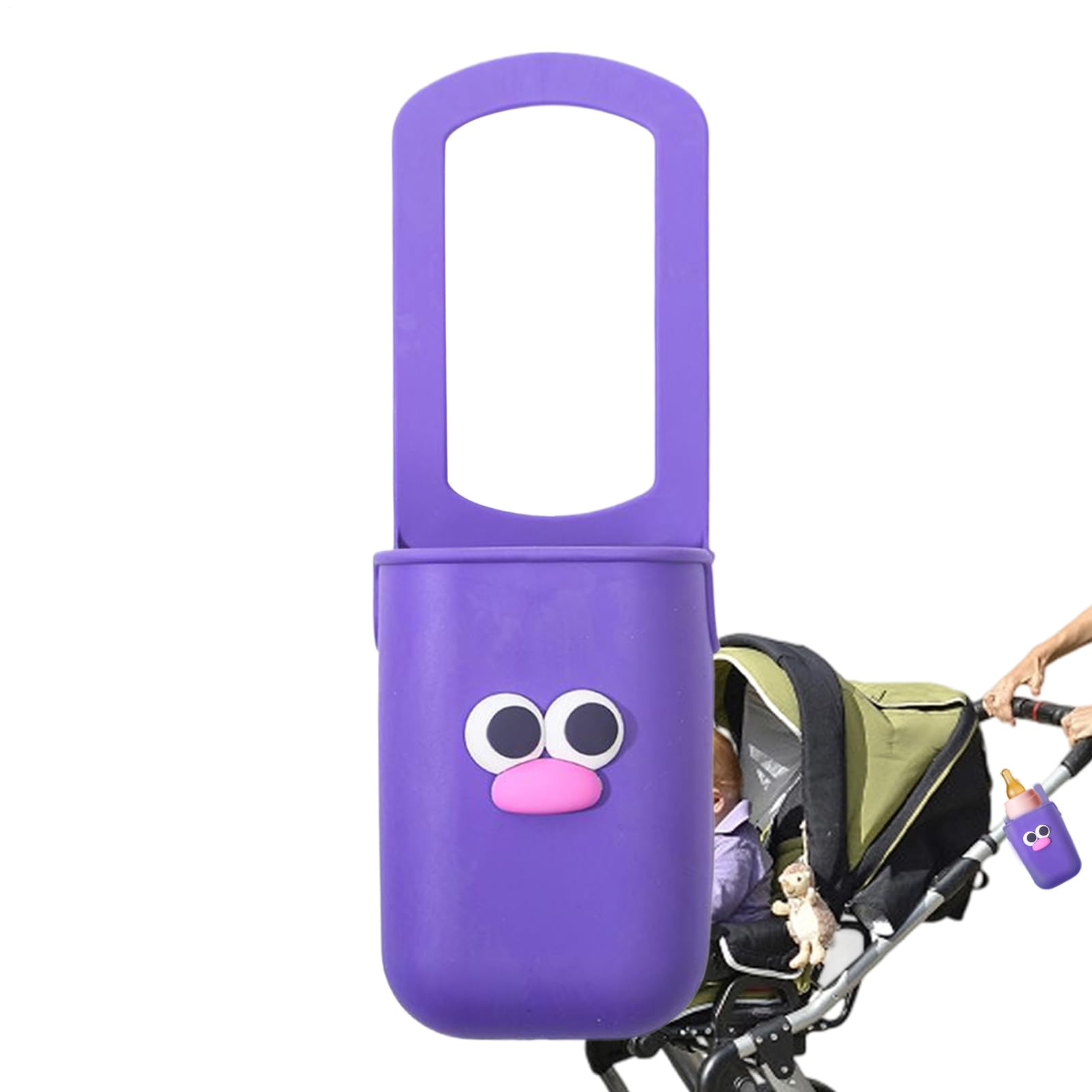 Yumneo Stroller Cup Holder Attachment, Silicone Wheelchair Drink Holder, Beverage Stand Cart Accessories for Biking Travel Scooter Touring Picnic Hiking Beach Outdoor Adventure