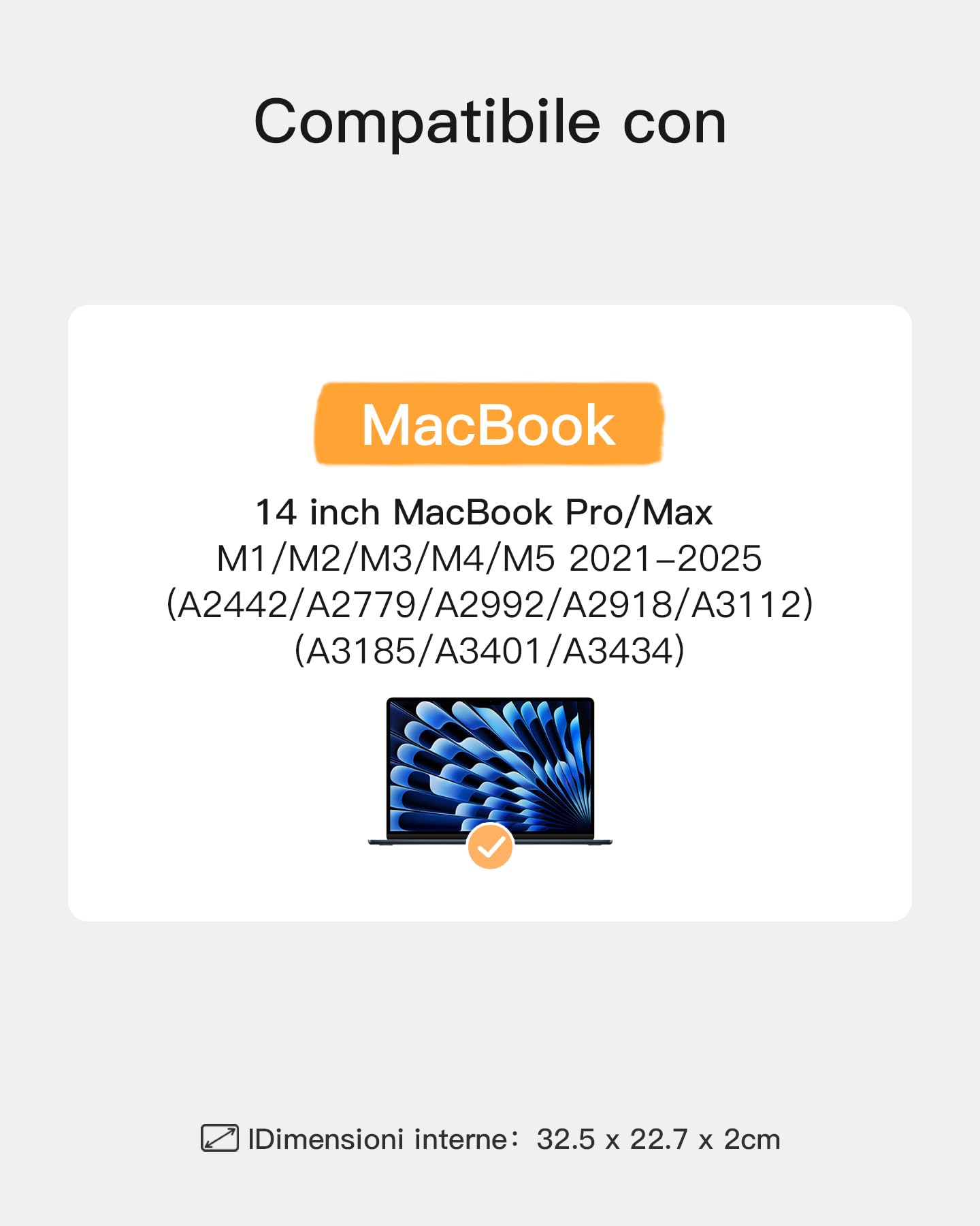 Inateck Custodia per Laptop con Protezione a 360°, Compatibile con 14 Pollici MacBook Pro M5/M4/M3/M2/M1 Pro/Max A3434 A3401 A3185 A3112 A2992 A2918 A2779 A2442 2025-2021