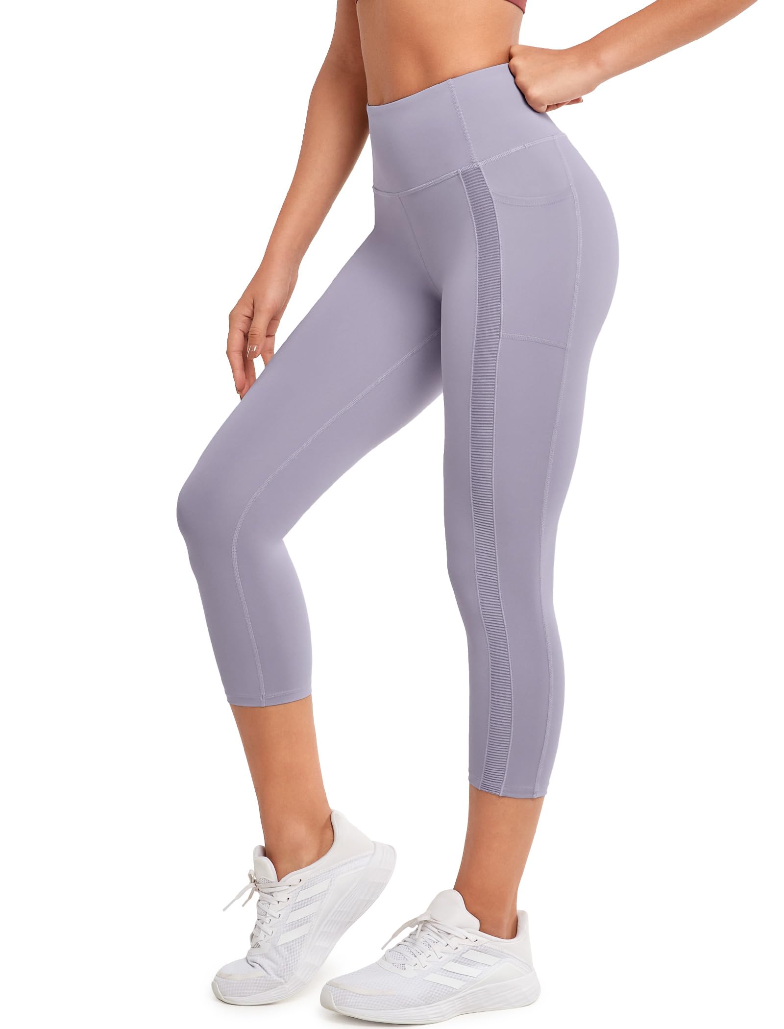 Yvette Capri Leggings with Pockets for Women Tummy Control Workout Leggings High Waisted Butt Lifting Running Tights