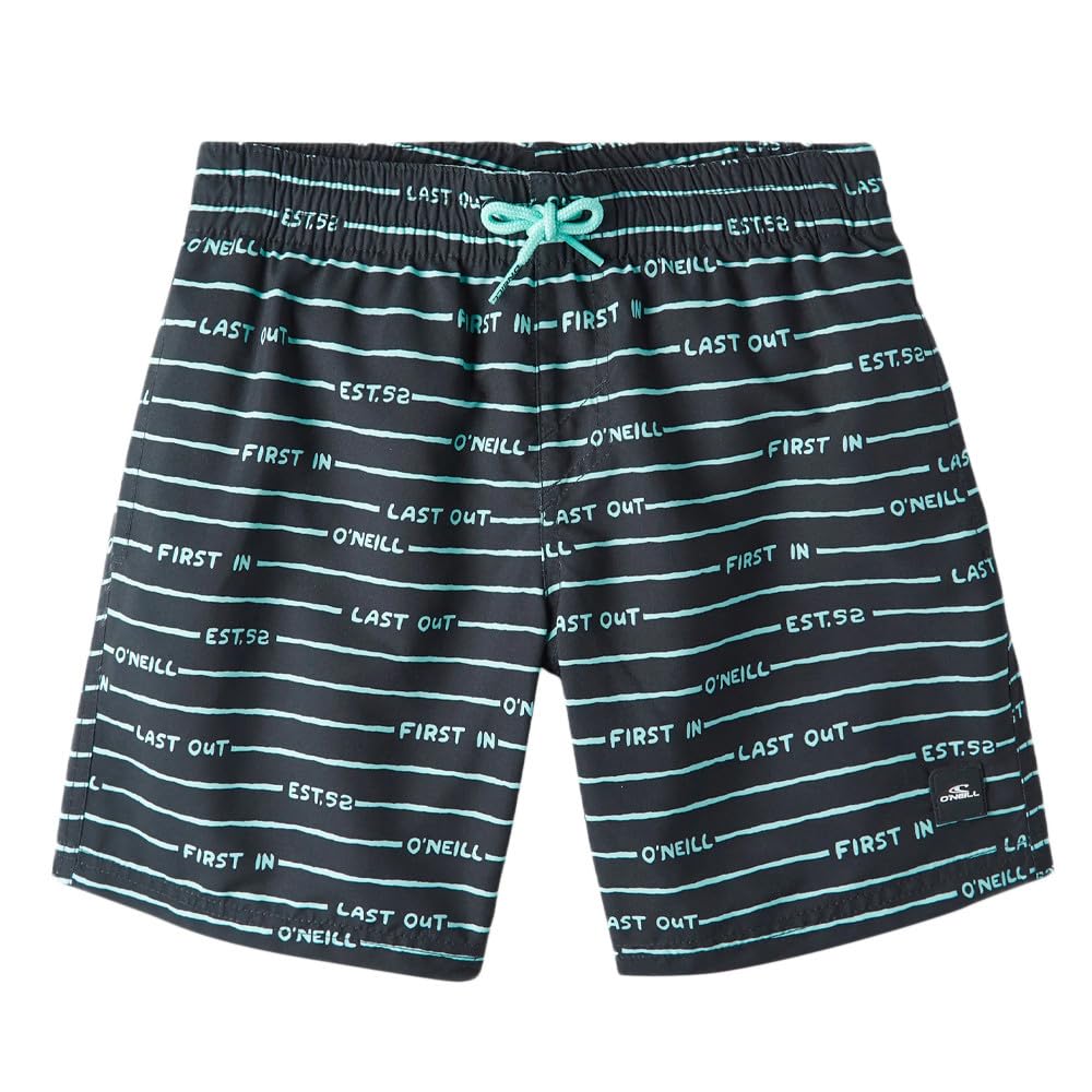 O'Neill All Year 14 - Pantalón corto de baño, color negro y turquesa