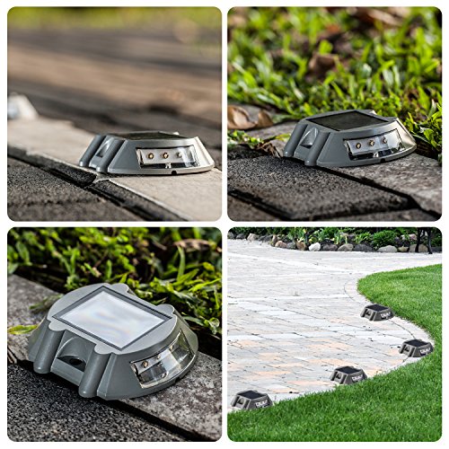 Blue Solar LED Lights - 4 Pack Solar Deck Lights Blue Marker Solar Lights Outdoor for Garden, Driveway, Pathway, Patio - Thumbnail 5