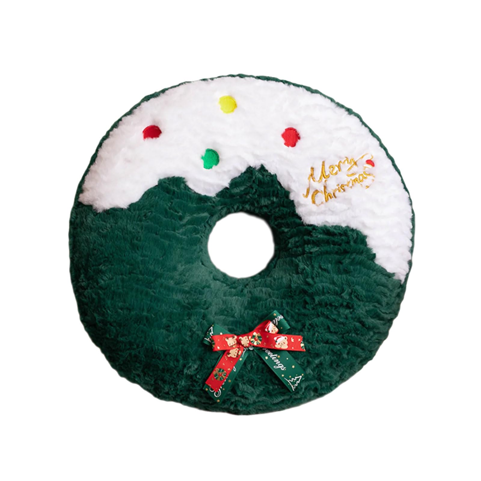 Elnwnnkc Wreath Plushie Cushion Lovely Christmas Candy Cane, Snowman,Tree,Reindeer, Pillow Cushion For Nursery And Living Room