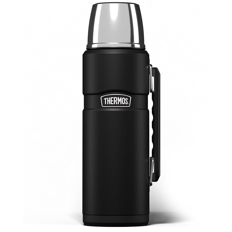 THERMOS ステンレス水筒 黒 Amazon | Thermos Stainless King Flask, Matt Black, 1.2 L