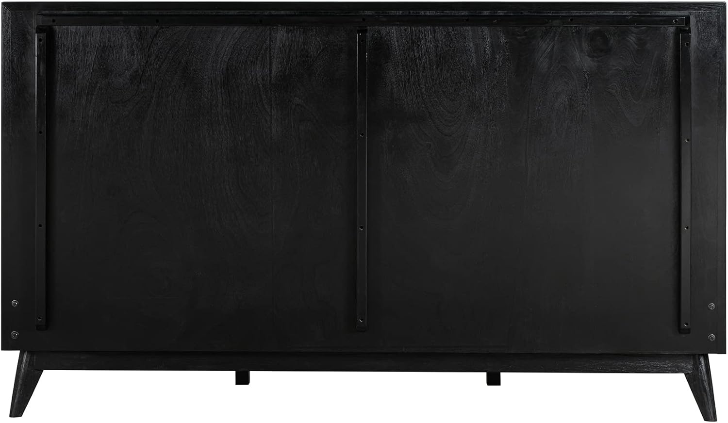 Armen Living Carnaby Modern Platform Bed, King (U.S. Standard), Black Brushed Oak Wood