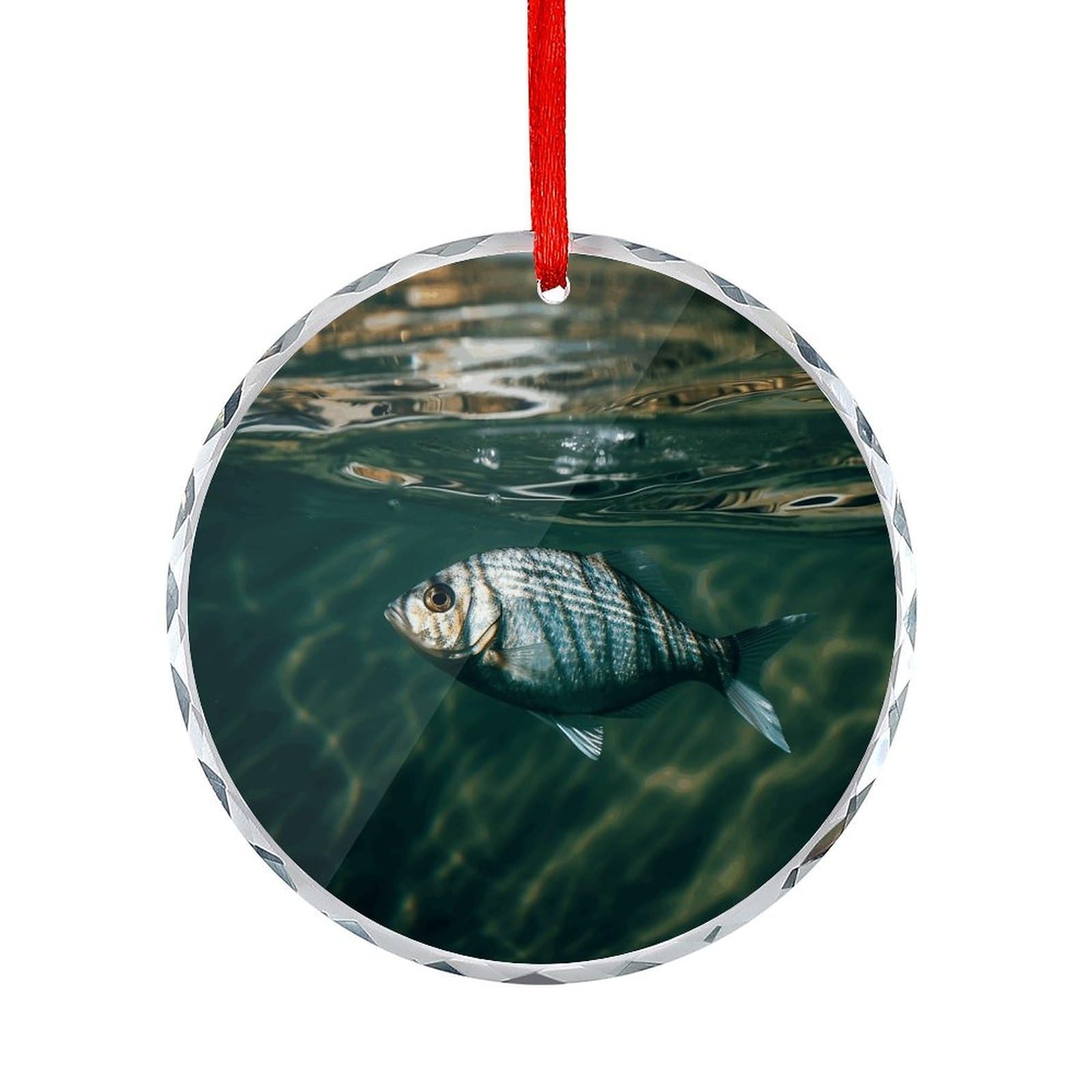 Fodpand Women's Style Fish In Water Round Glass Ornament Keepsake Gift Exchange Ideas Car Decor,Christmas Ornaments For Tree Window Garden Ornaments