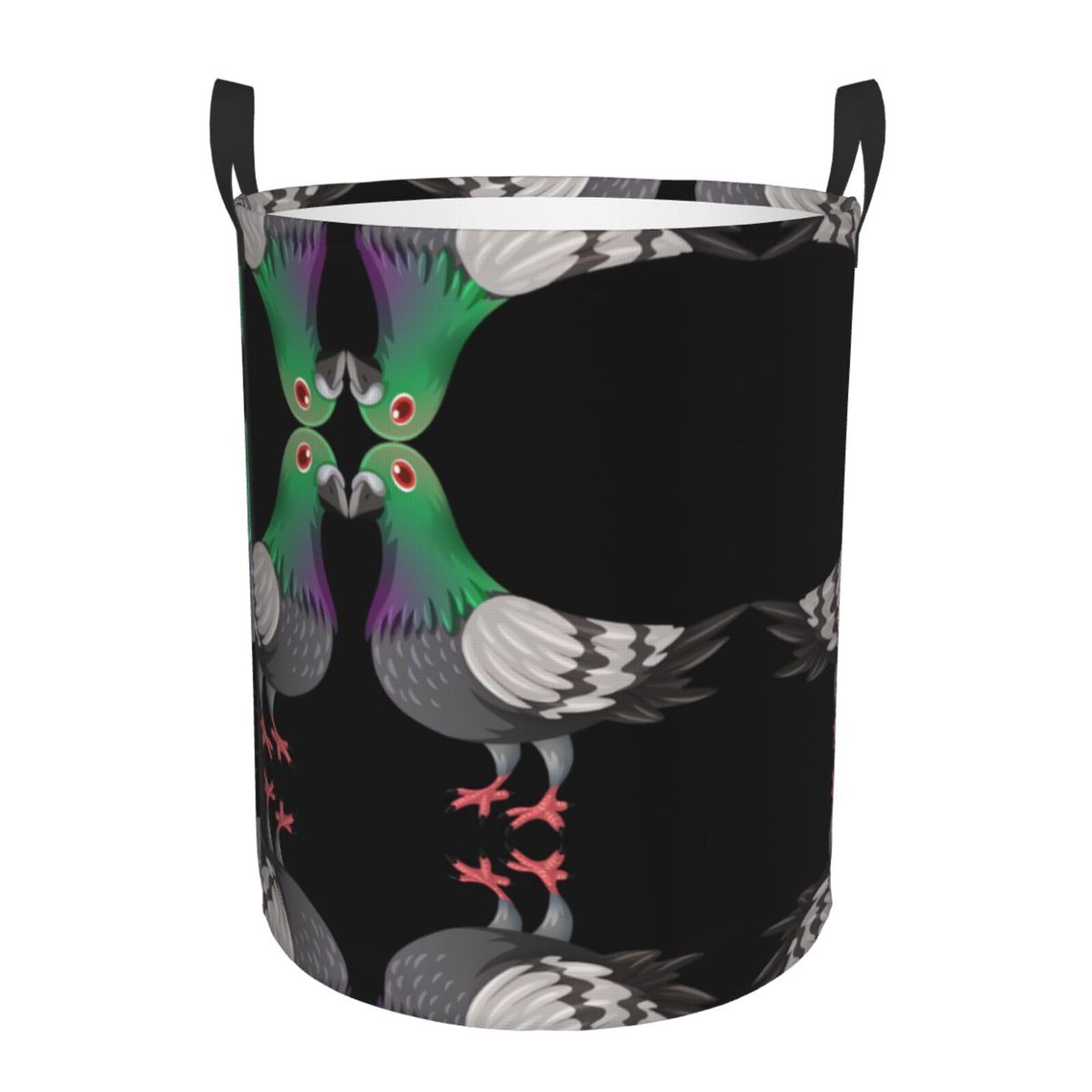 S Circular Hamper cartoon pigeon Print for Dirty Clothes