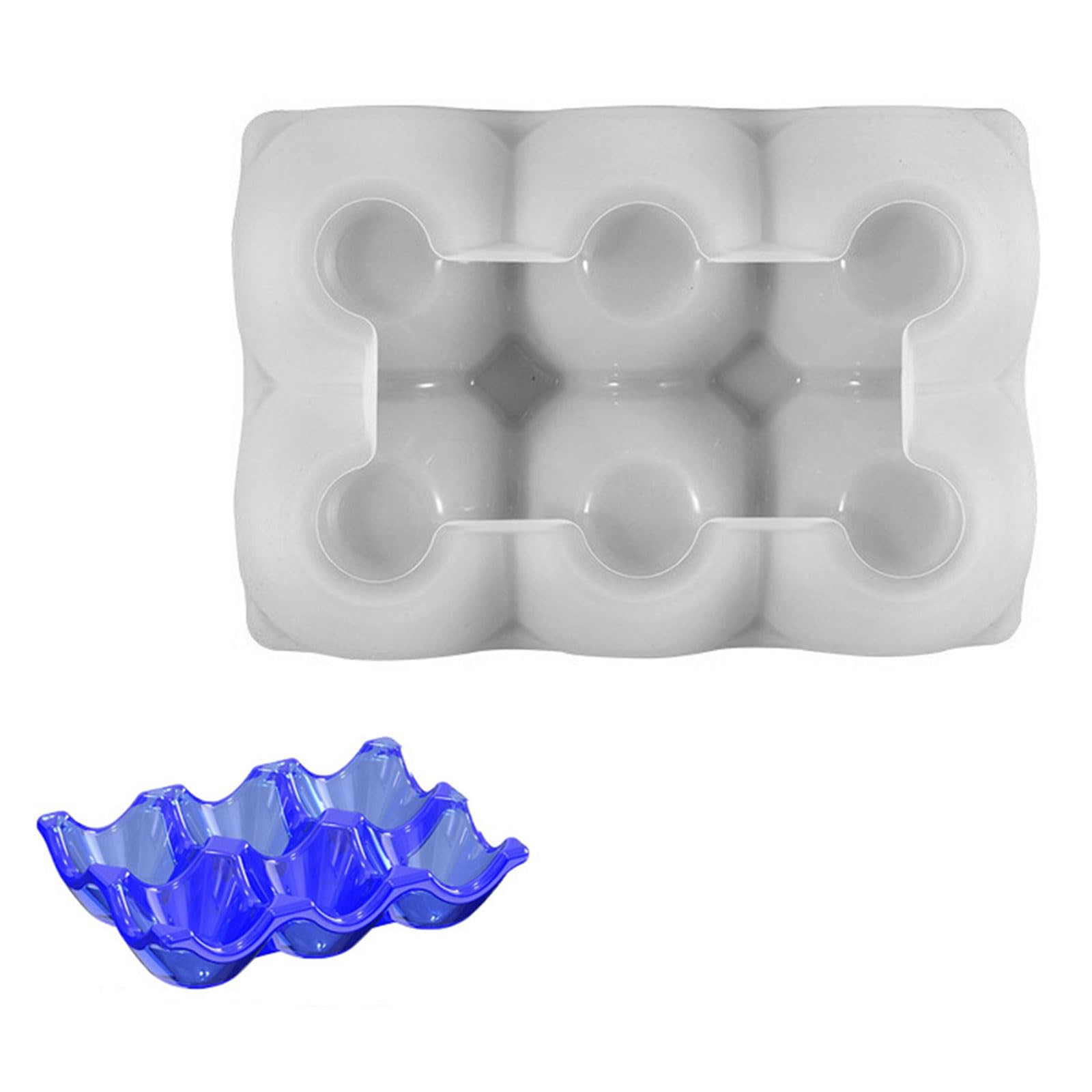 Buxuaaaa Practical Silicone Eggs Organiser Mold 6 Grids Eggs Storage Tray Mold Suitable for Refrigerator Use Creative