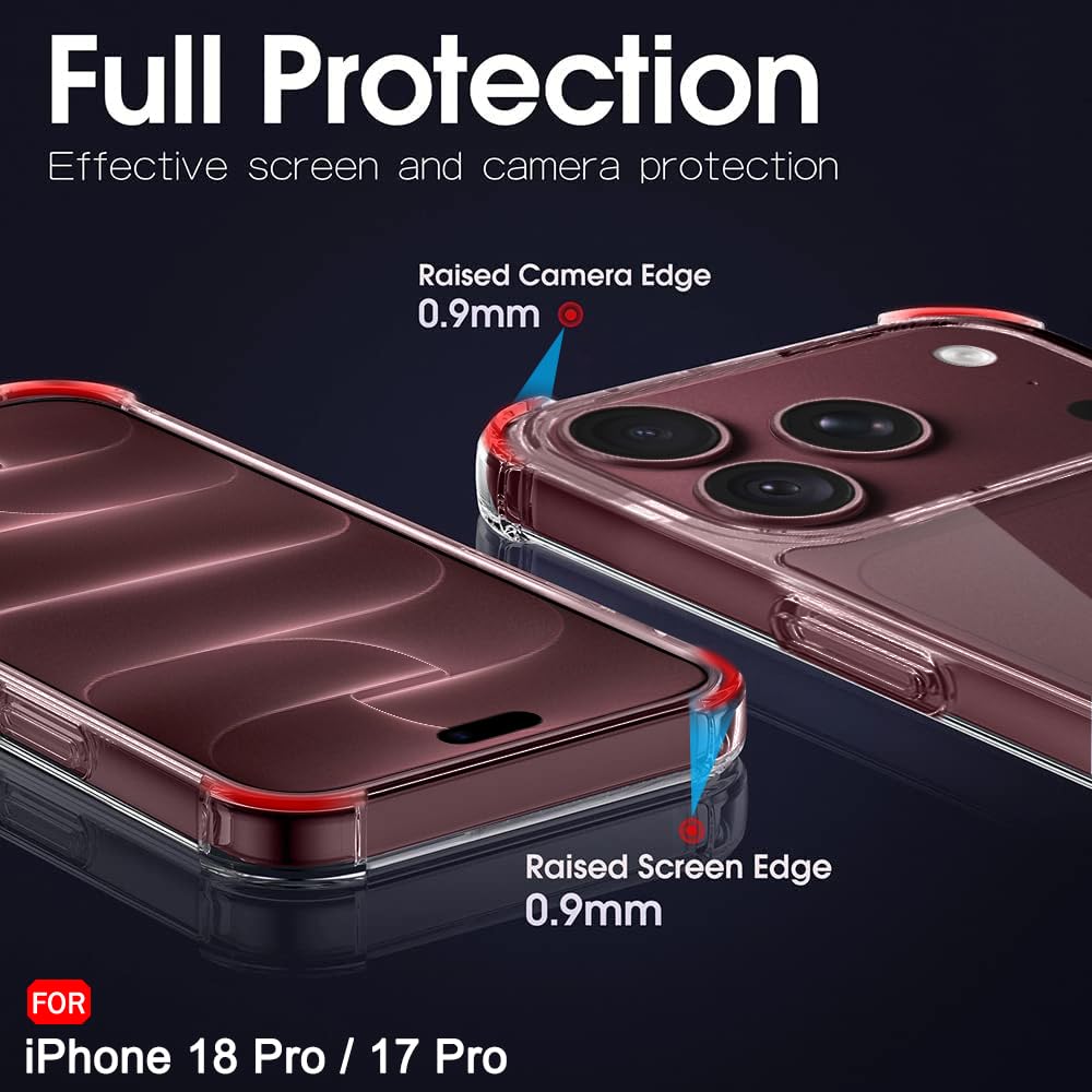 TheGiftKart Crystal Clear Back Cover Case for iPhone 18 Pro / 17 Pro | 360 Degree Protection | Shock Proof Design | Transparent Hard Back Cover Case (PC & TPU, Transparent Bumper) — Amazon image 6