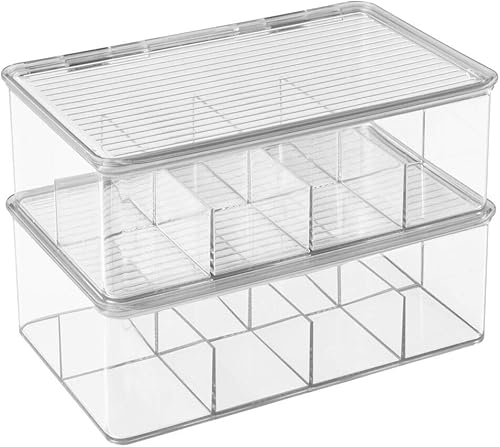 Miniatura 2 de mDesign Caja de almacenamiento de plástico para primeros auxilios con tapa superior transparente para baño, cocina, armario, cajón, organiza