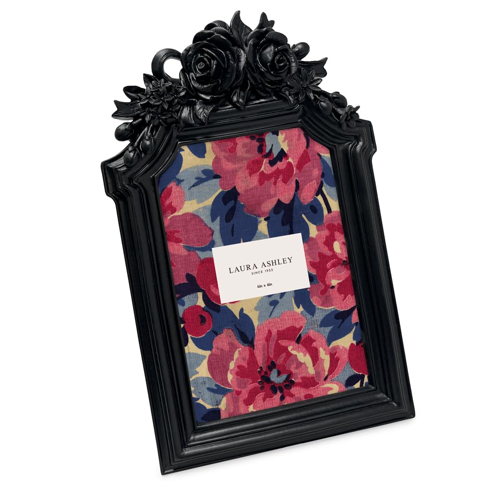 Cadre photo couronne rosace noire Laura Ashley, cadeau déco maison
