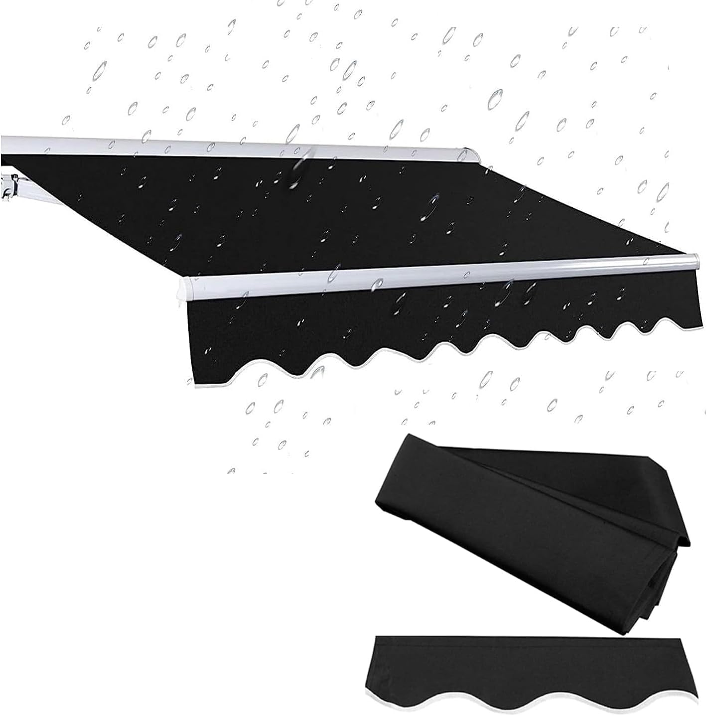 Couverture d'auvent de patio 2x2m en polyester imperméable