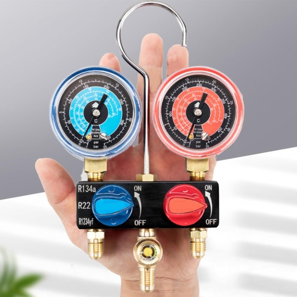 HS-M01 Medidor de adición de criógeno y conjunto de monitoreo de presión para R134A y R22 en mantenimiento automotriz y HVAC