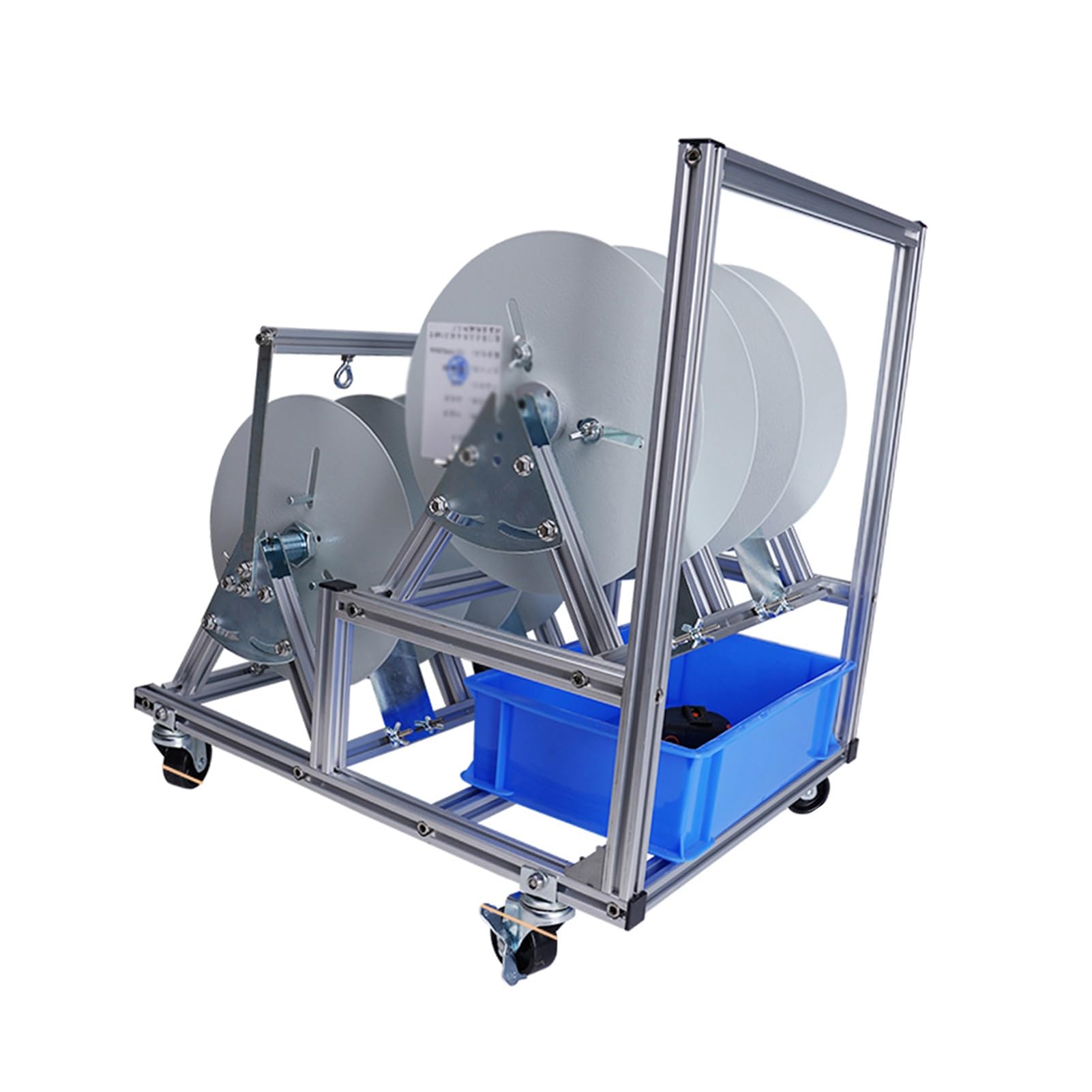 WDSOPK 4/6 Axle Reel Holder/Dispenser,Silver Wire Spool Rack with Wheels,Electrical Wire Spool Holder Cart,Independent Bearing for Industrial (4 reel)