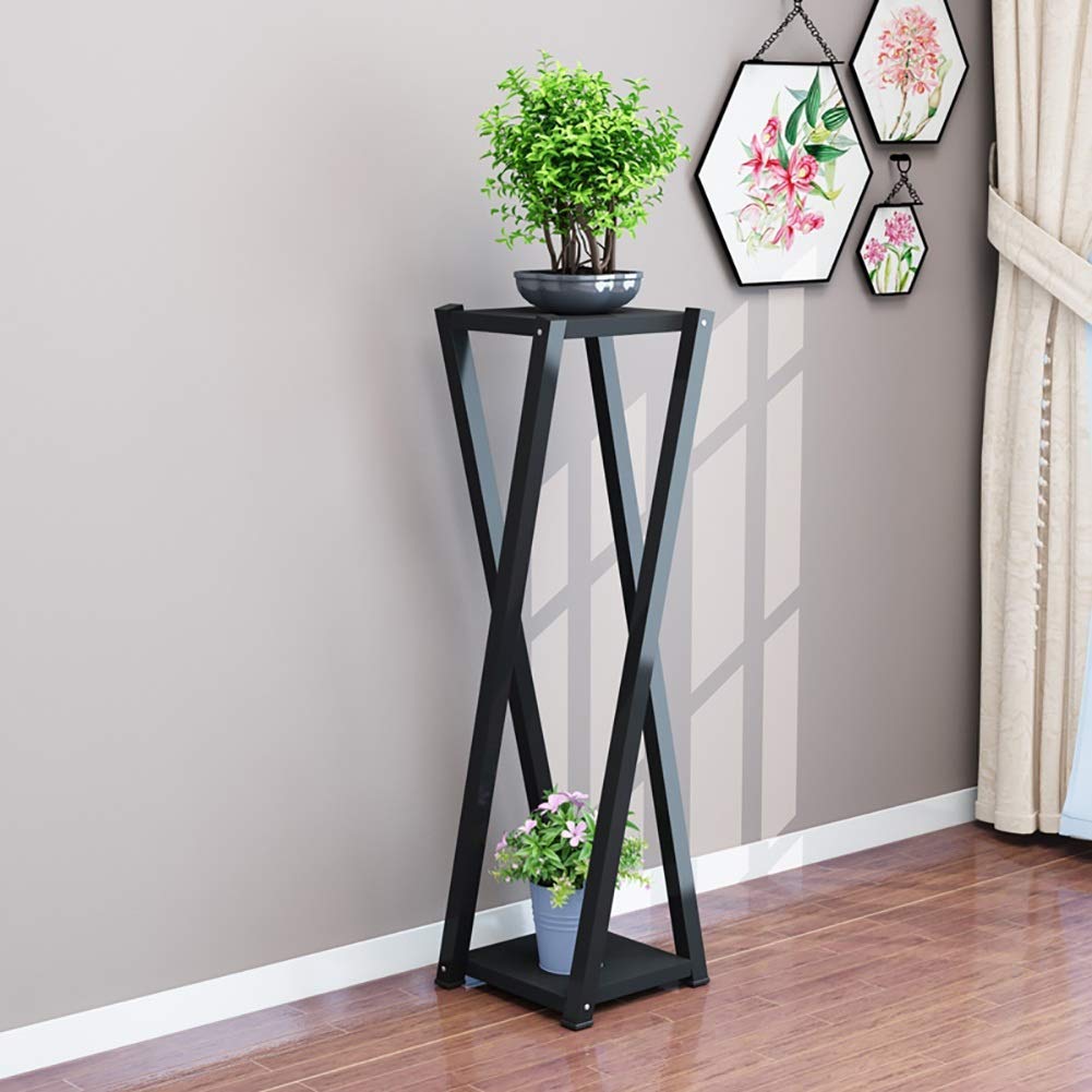 Crafter Flower Pot Flower Stand for Indoor Outdoor Balcony Living Room Bedroom Study Office Black Classic Tall Plant Stand, 2-Tier Flower Pot Holder Rack Planter Supports for Garden &Amp; Home, (B085PPN273) Amazon Price History, Amazon Price Tracker