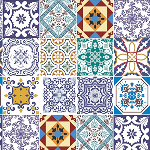 Papel de Parede Adesivo Lavável Para Cozinha Banheiro Azulejo Diversos Modelos Rolo 1m Azulejo:AJ005