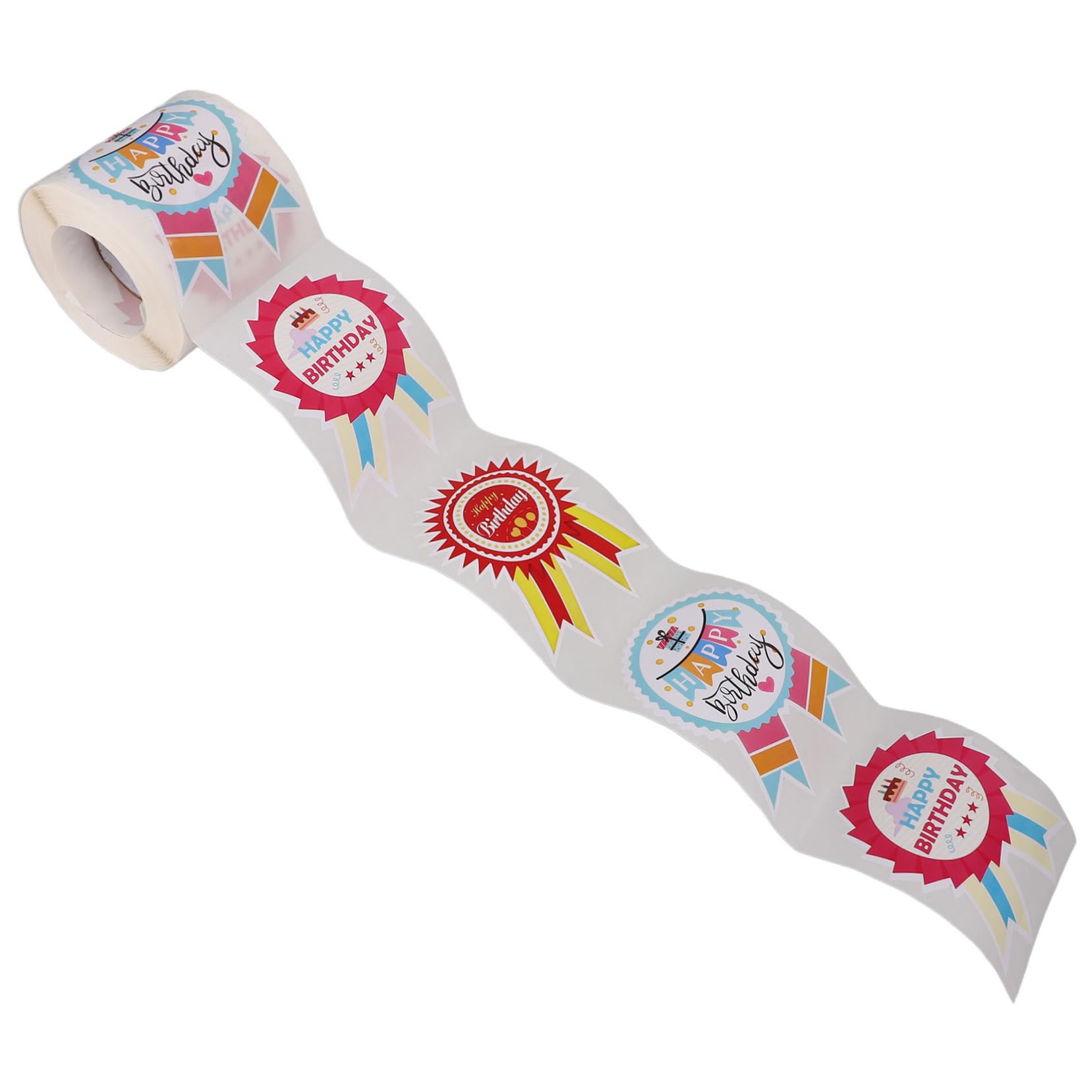 NUOBESTY 5rotoli Adesivi Per Compleanno Autoaderenti Etichette Decorative Compleanno Per Buste e Ringraziamenti Design Per Festeggiamenti