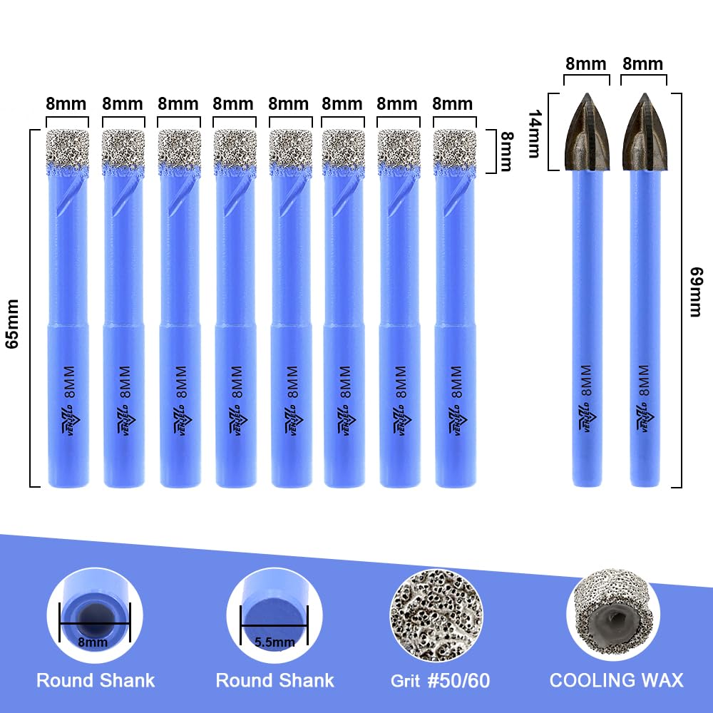 VENJELD Dry Diamond Drill Bits Set - Image 2