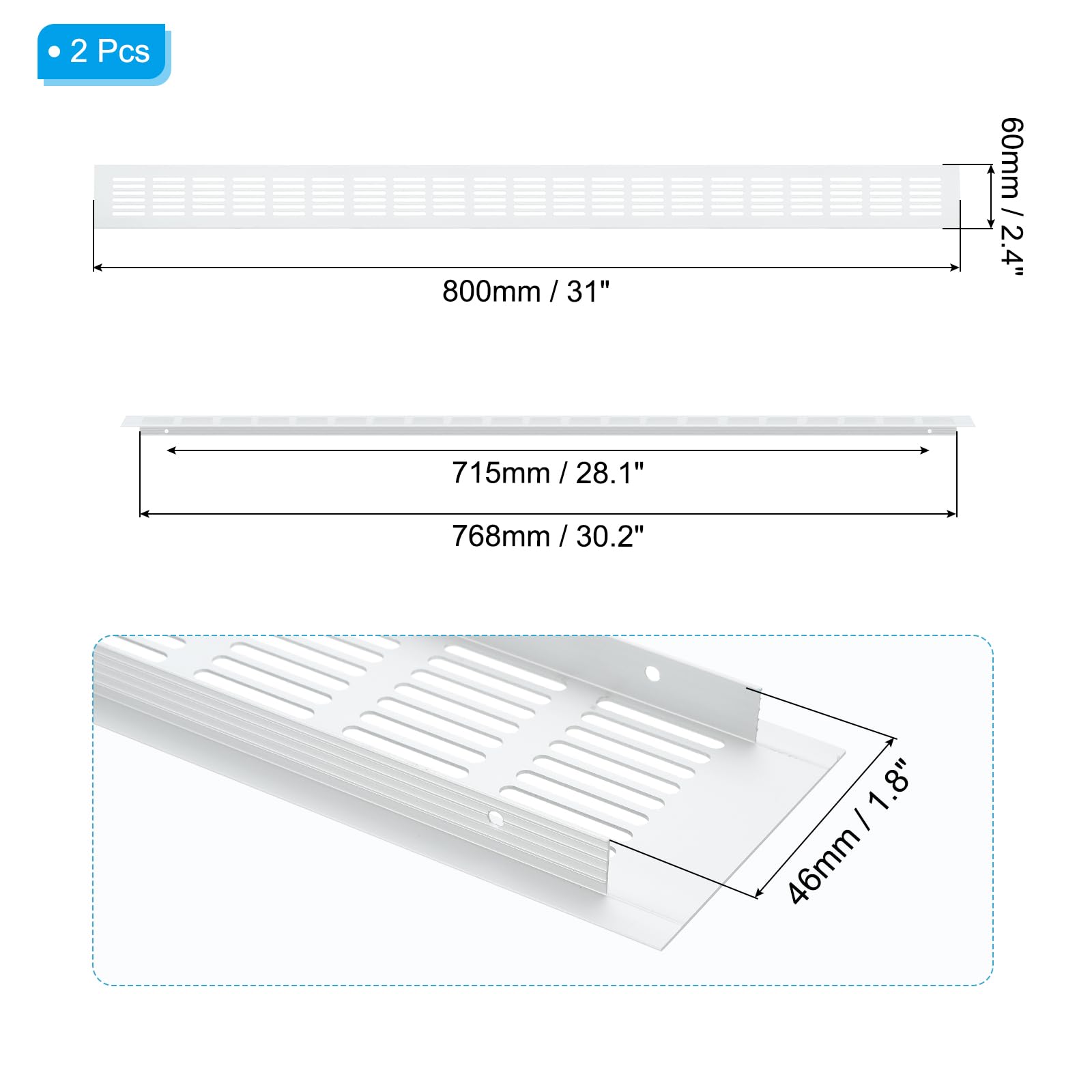 PATIKIL 31 x 2.4 Inch Door Air Vent Cover - Image 2