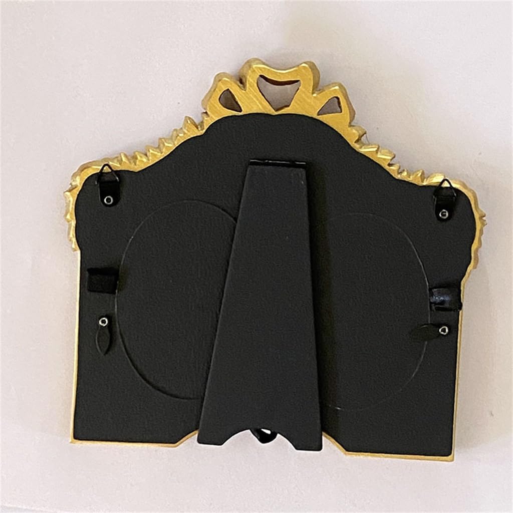 Resin Frame, Gold Border, Oval Shaped Picture, Decorative Combination