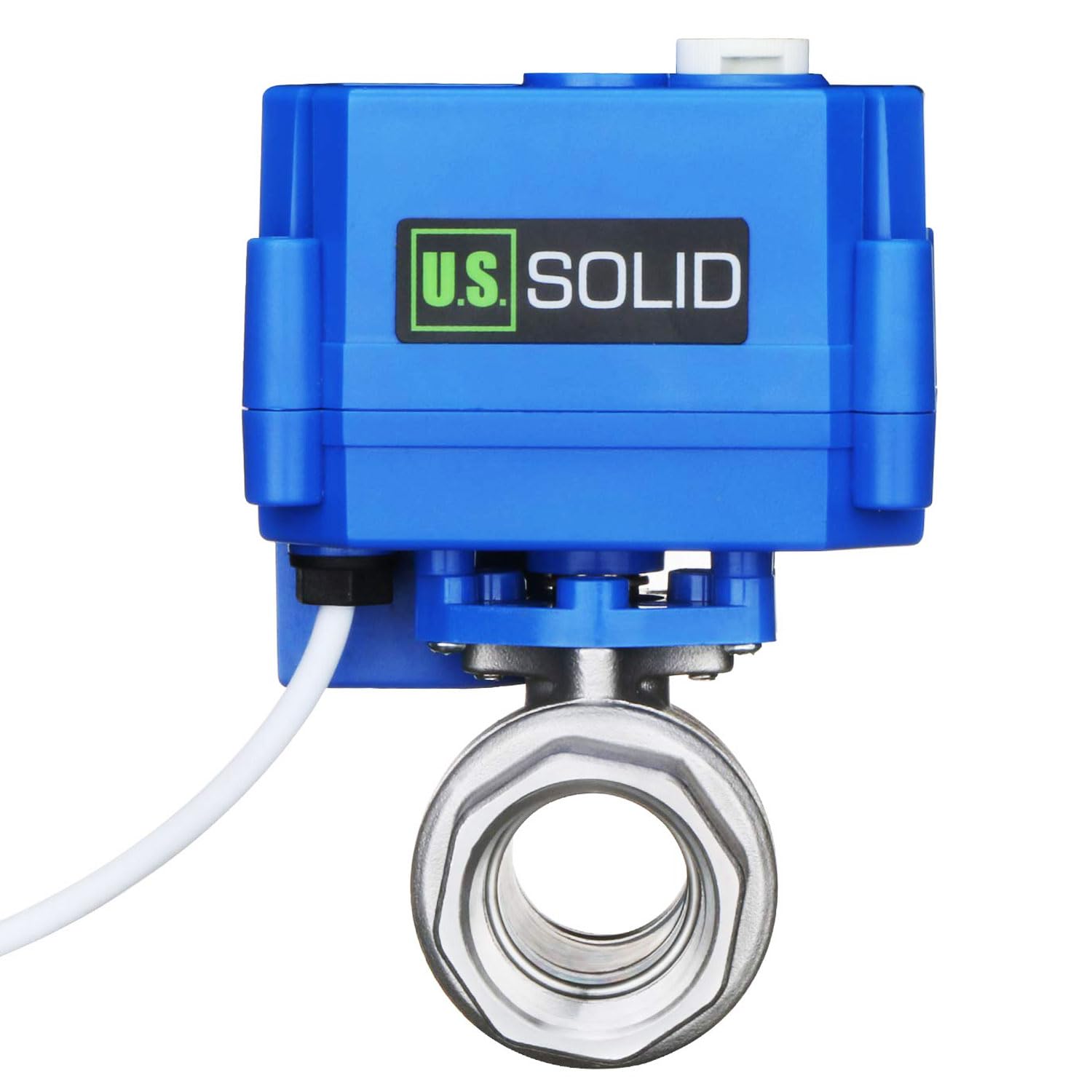 U.S. Solid 3/4-inch Motorized Ball Valve, front view