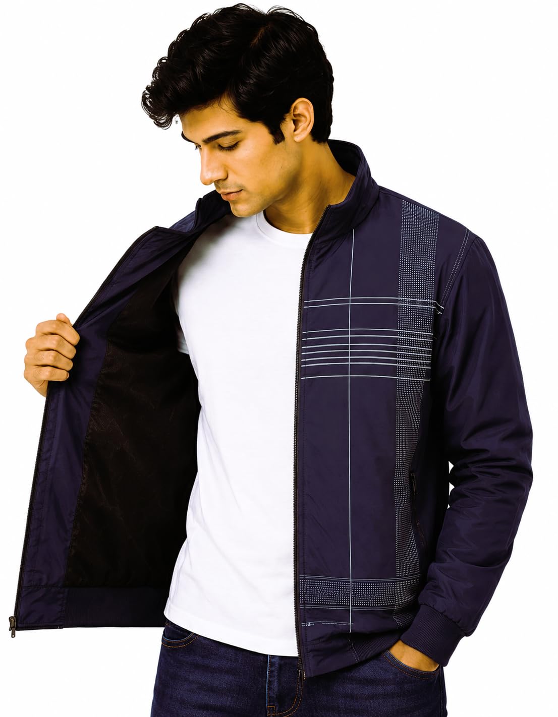 Men's Printed Track Jacket – Lightweight Full Zip Stand Collar Casual Sports Jacket with Zipper Pockets for Running, Gym, Travel & Daily use-picture-37