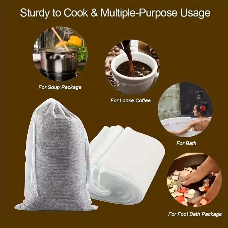 Tek Kullanımlık Çay Poşeti, Bitki Çayı Süzme Poşeti, 5x7 cm, 100 Adet - Görsel 3