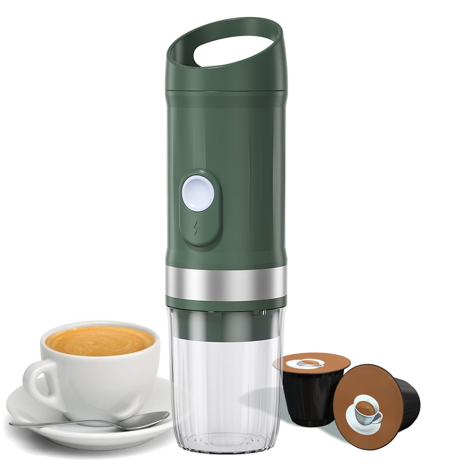 Macchina da caffè elettrica Portatile Senza Fili, Macchina per caffè Caldo e Freddo Monodose con Polvere 3 in 1 N DG 20 Bar, Batteria Ricaricabile da 9600 mAh