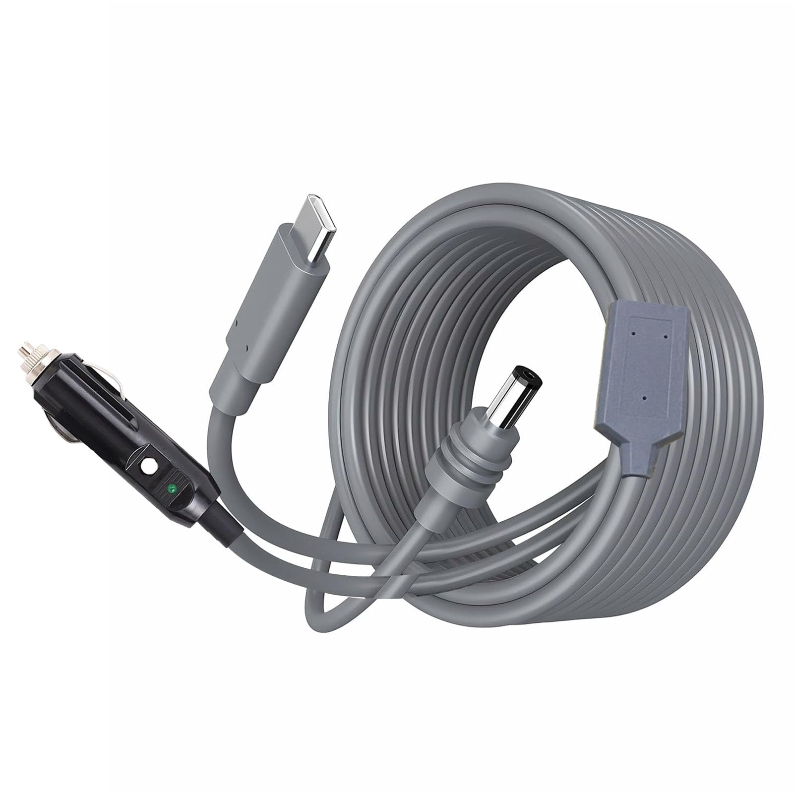 do Kabla Zasilającego Mini DC do Samochodowego Kabla Papierosowego USB Typu C 98,4 Stopy, Satelitarny Przewód ładujący z Wejścia DC Męskiego do Typu C do Min