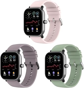 Watch Strap Compatible with Amazfit GTS/GTS 2/GTS 2e/GTS 2 mini/GTR 42MM/Amazfit Bip U Pro/Bip S/Bip Lite, 20mm Sport Silicone Quick Release Replacement Band Wristband