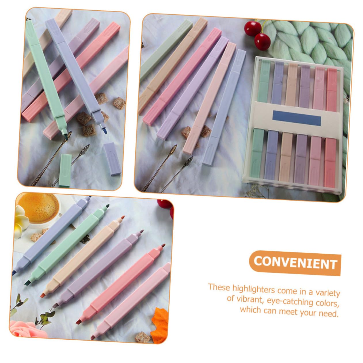 HOMSFOU 24pezzi Evidenziatori Portatili Doppia Estremità Di Penne Colorate Per Scrapbooking Uso Domestico e Scolastico Pigmenti Base d Acqua Duraturi e Colori Intensi