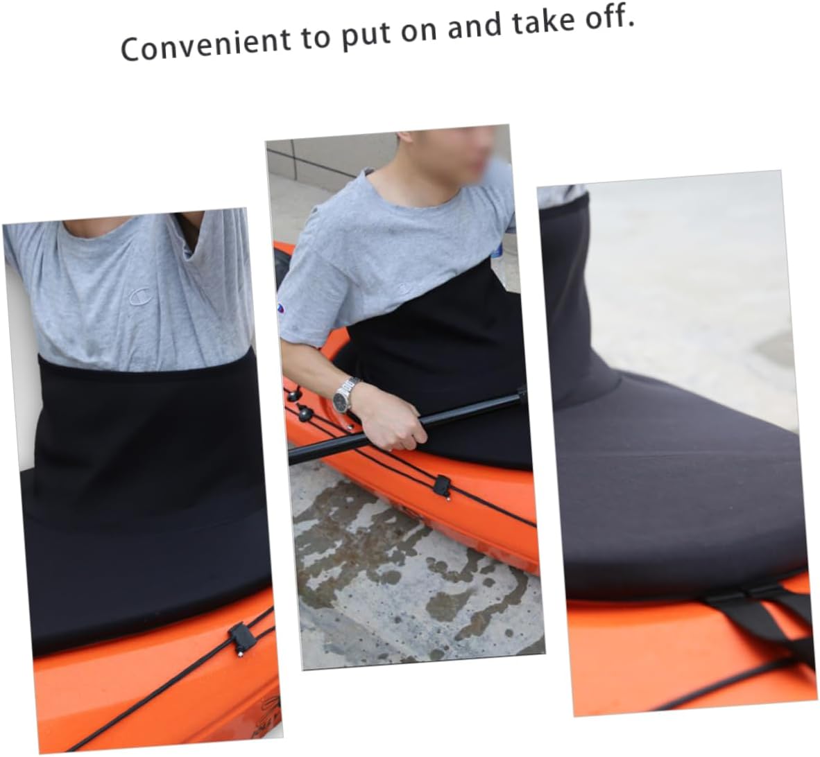Professional Kayak Spray Deck Skirt for Canoeing and Rafting Secure Fit with Elastic Straps and Slip Glue Great Protection from Rain