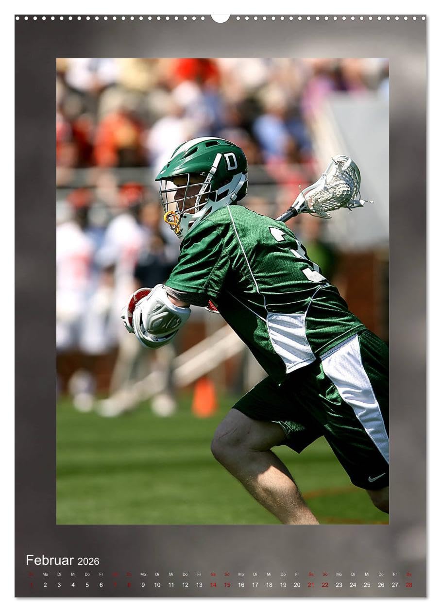 Teamsport - LACROSSE (Wandkalender 2026 DIN A2 hoch), CALVENDO Monatskalender: Aufregende Spielszenen aus der Welt des Lacrosse (CALVENDO Sport)