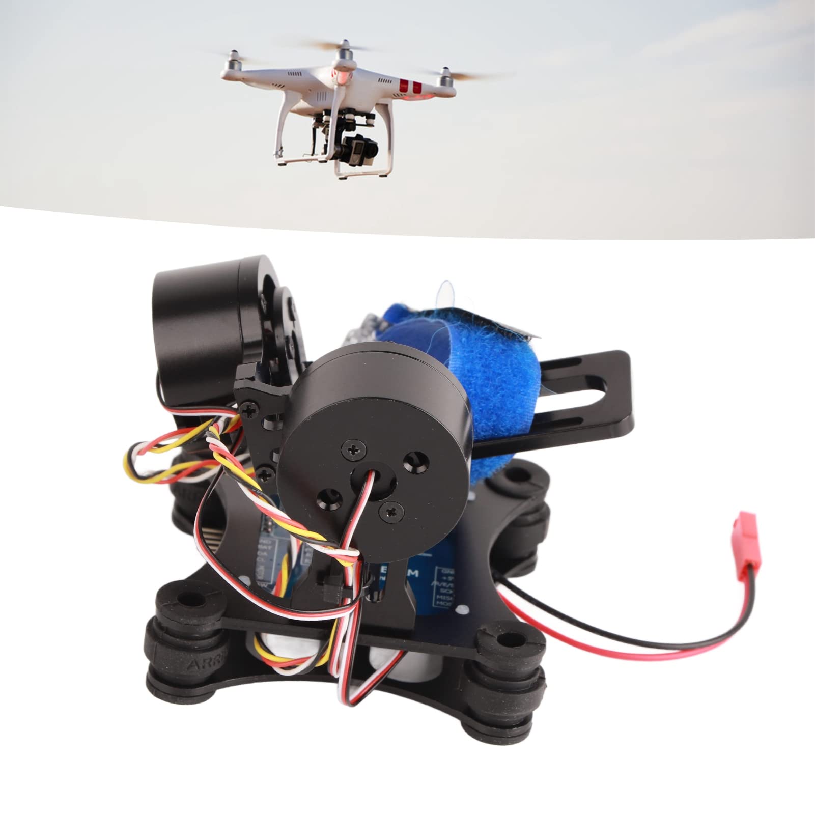 Tbest Bezszczotkowy do Drona z kamerą 3 3+ 4 Stabilizator ze Stopu Aluminium CNC z gumową kulką amortyzującą, Wersja 12 V RTF (BLACK)