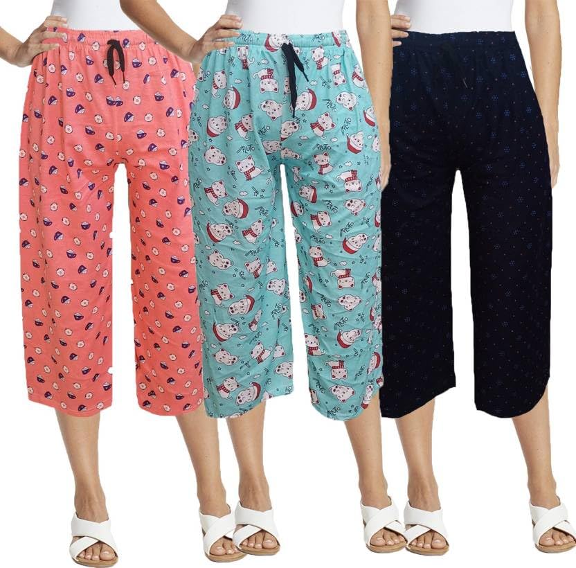 Women’s Printed Capri Combo Pack – Nightwear & Casual 3/4 Capri Set