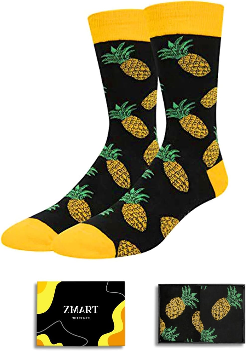 Zmart Funny Fruit Gifts for Men - Novelty Pineapple and Avocado Socks for Fruit Lovers