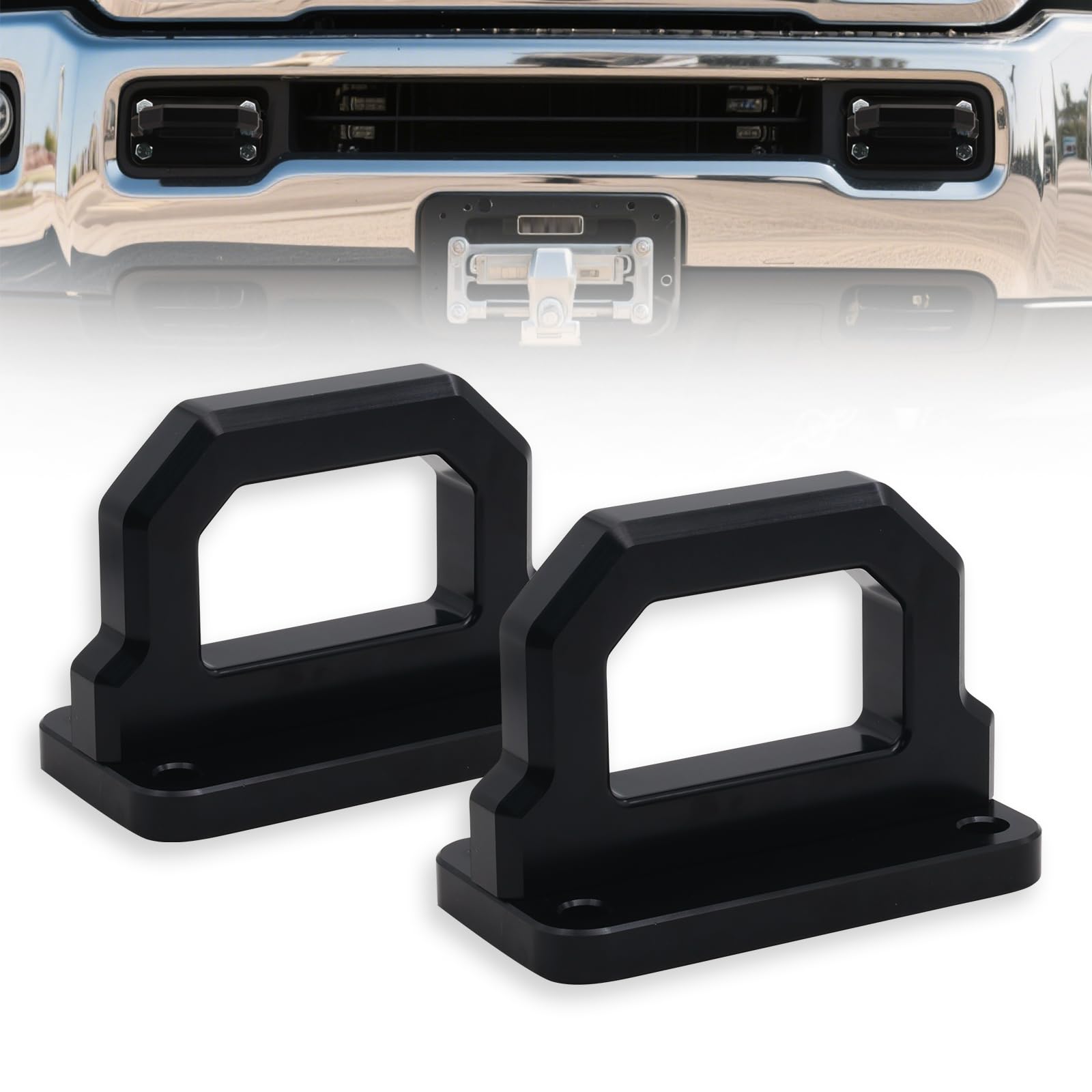 Front Tow Hooks, D-Ring Shackle Compatible with RAM 2500 3500 2WD & 4WD (2003 2004 2005 2006 2007 2008 2009 2010 201 2012 2013 2014 2015 2016 2017 2018)? (Black)