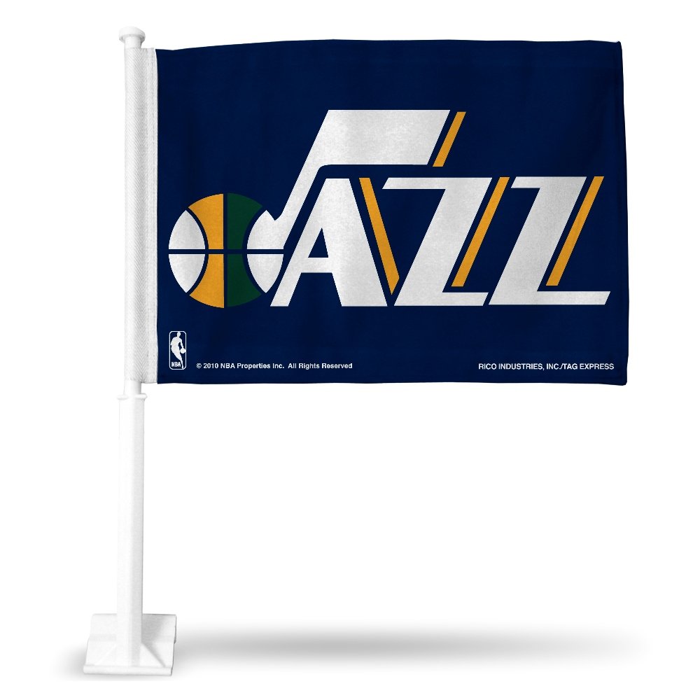 Rico Utah Jazz Basketball 14x19 Double Sided Window Mount Car Flag