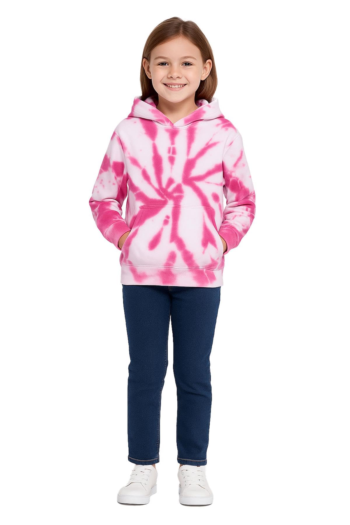 A2z 4 Kids Unisex Kids Tie Dye Pink Tie Dye Hoodie Fleece - Sweat Hoodie T.d Pink 5-6