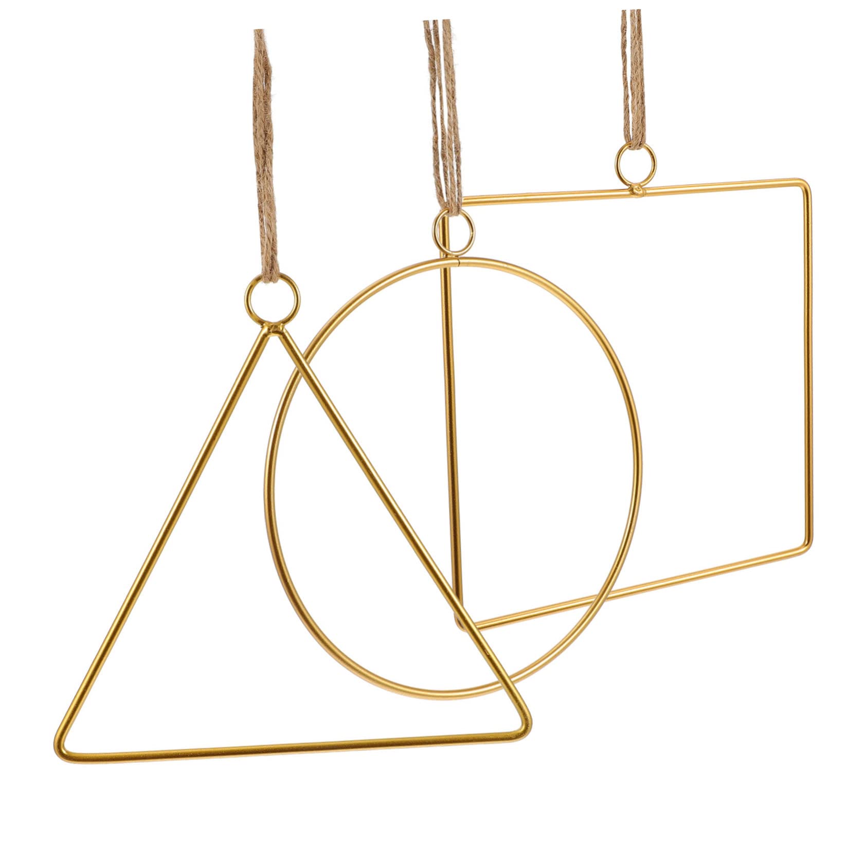 Unomor 3Sets Wreath Hoops Geometric Flower Frame for DIY Garland Making Iron Wall Decor for Seasonal Decorations Shapes