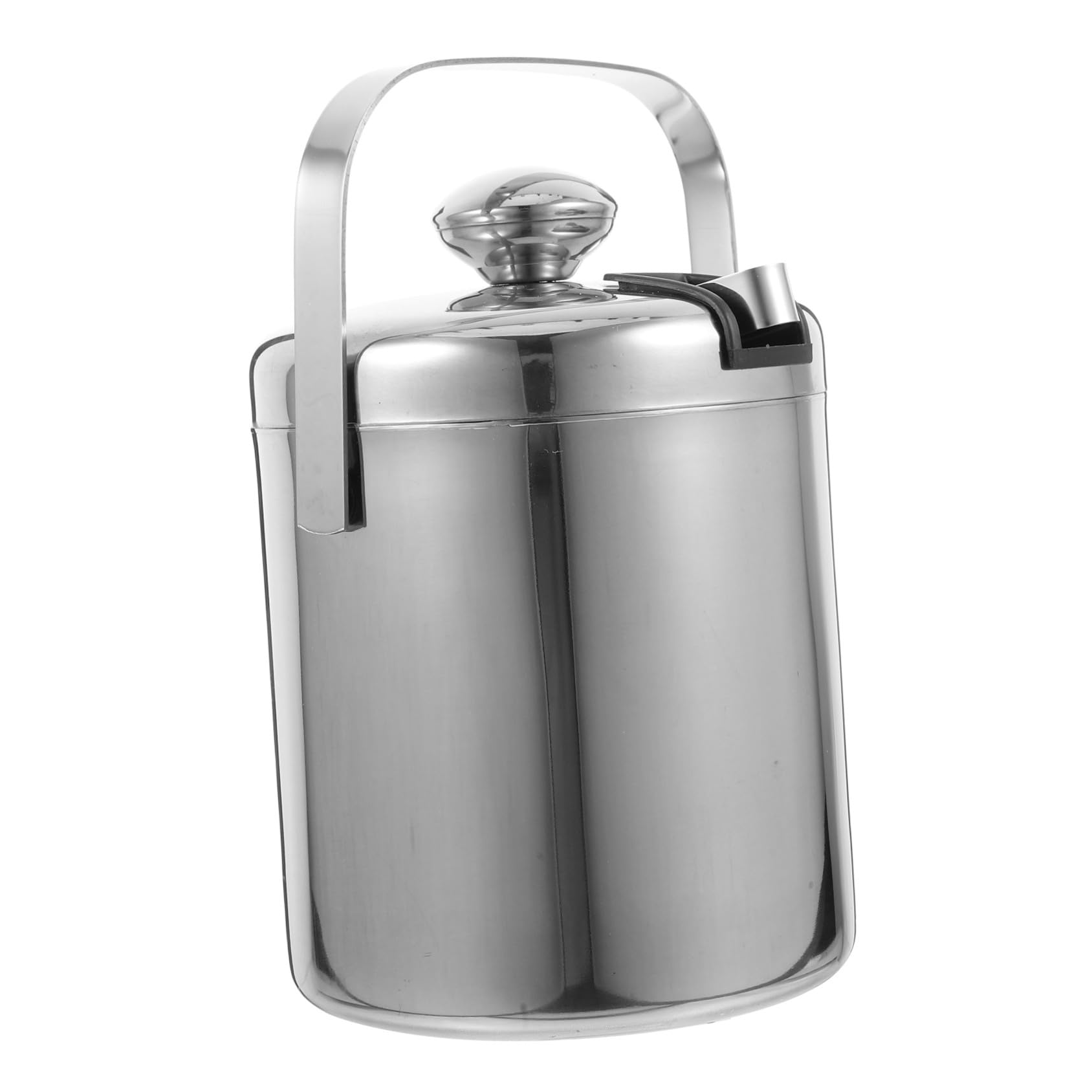 VANZACK Seau à Glaçons Double Paroi Épais 5 L Acier Inoxydable avec Couvercle Multifonctionnel pour Bar et Vin Usage Domestique