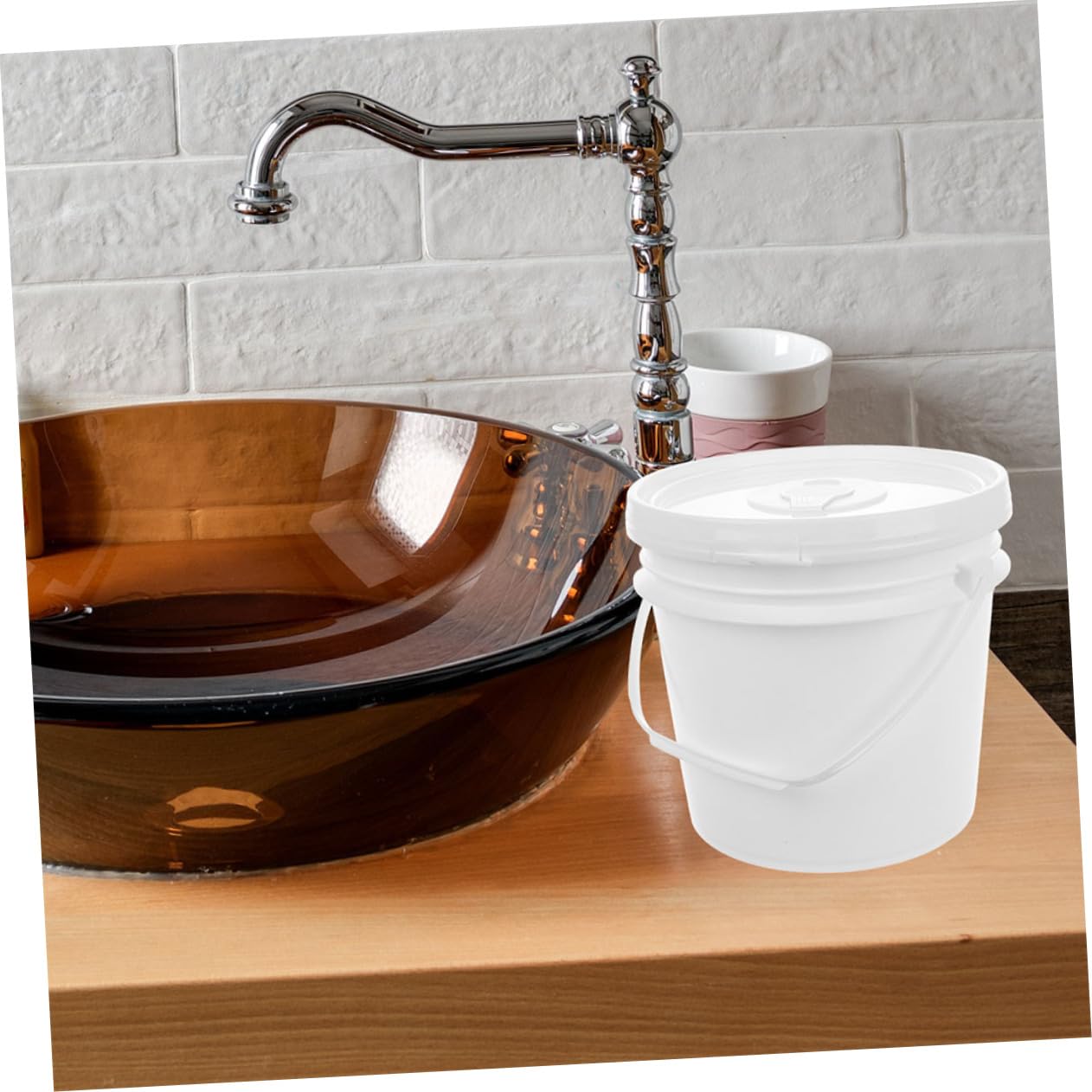 Dispensador de Toallitas Húmedas Portátil de Plástico Blanco 10 L