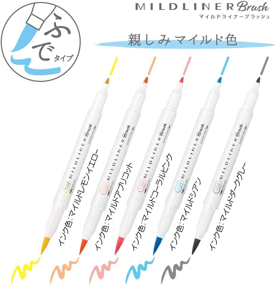Zebra B-WFT8-MSG Highlighter, Mild Liner Blush, Mild Summer Green, 10 Pieces